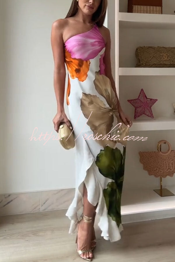 White Valentina Floral Maxi Slip Dress