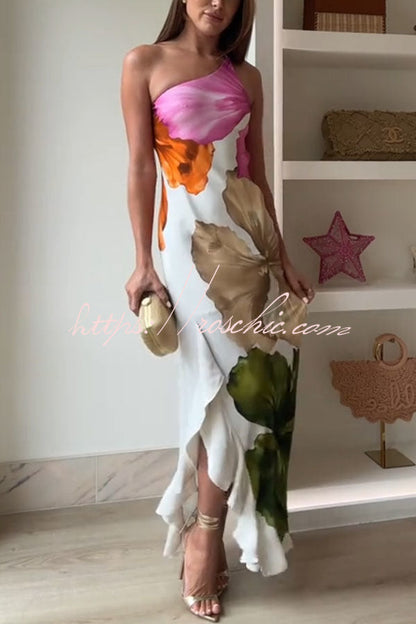 White Valentina Floral Maxi Slip Dress