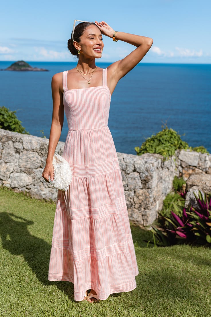 Margot Striped Linen Maxi Dress