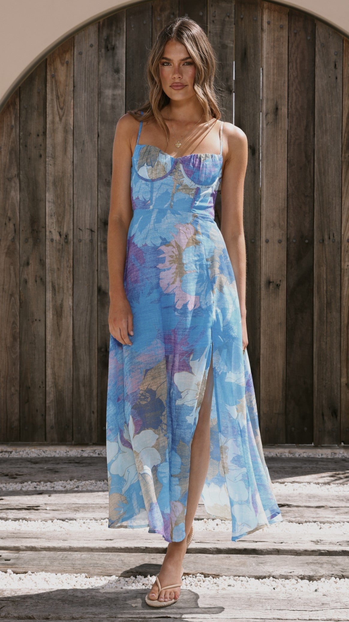 Blue Floral Rahima Floral Maxi Dress