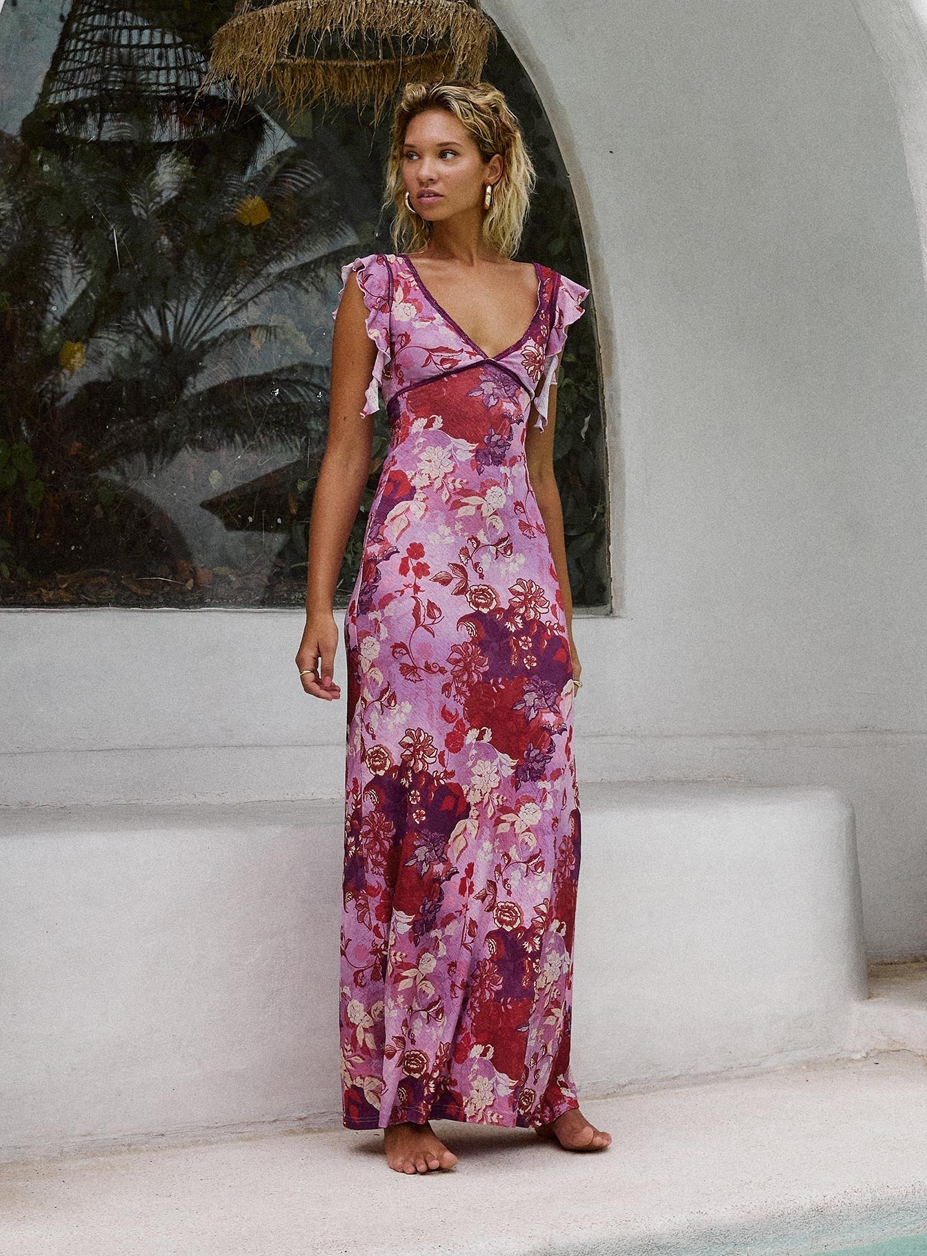 Purple Multi Soleila Maxi Dress in Purple Multi