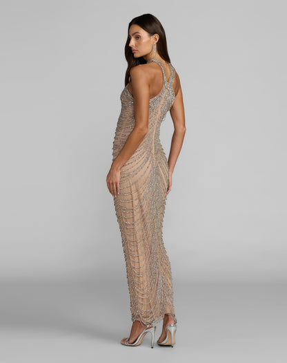 Length Sequin Formal Mermaid Mac Duggal 10206 Portia Tiered Tulle Halter Gown