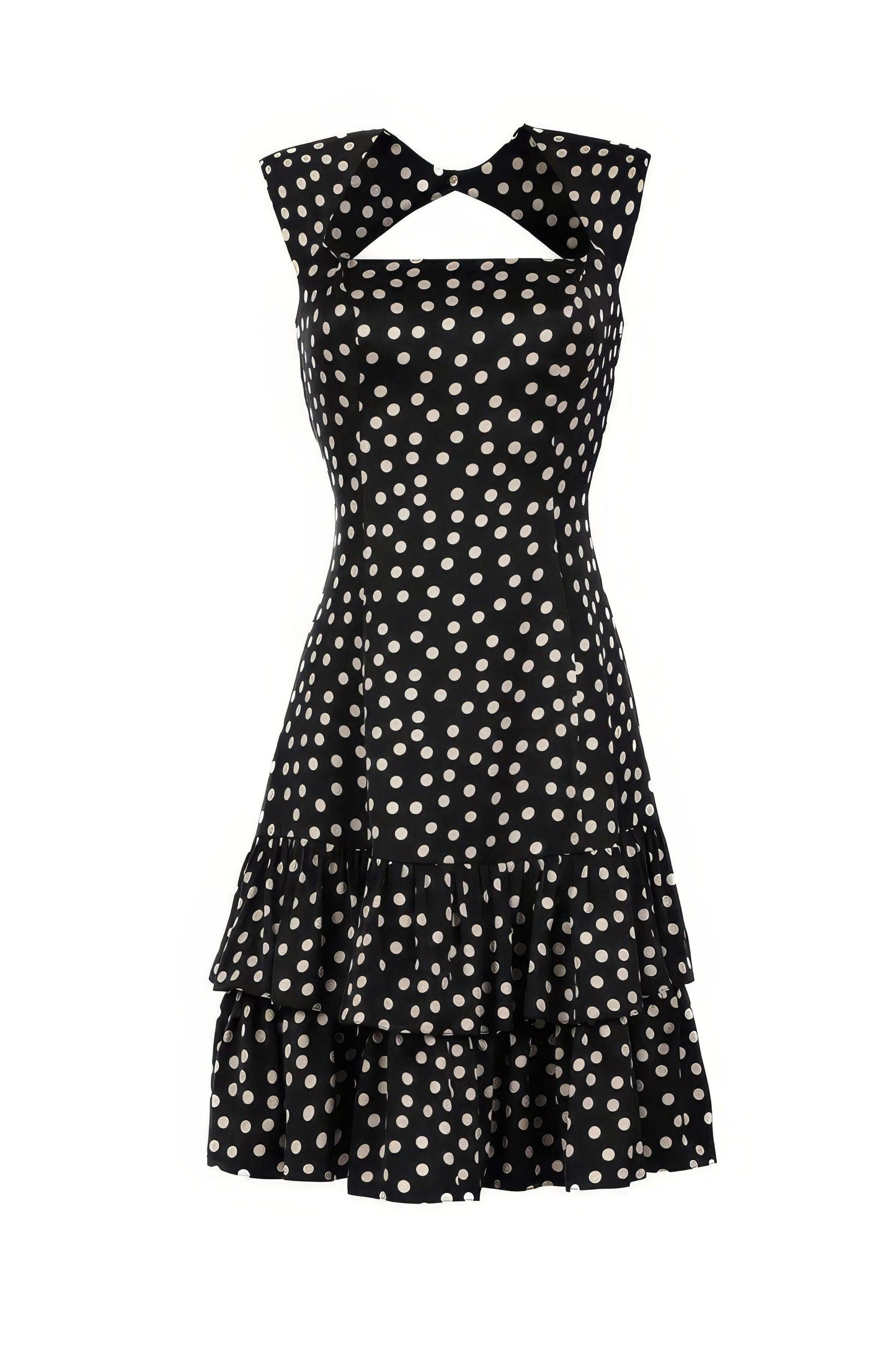 Black Polka Dot Midi Dress for Modern Polka Dot Outfits | Betty Ruffle Dress in Black Polka Dot