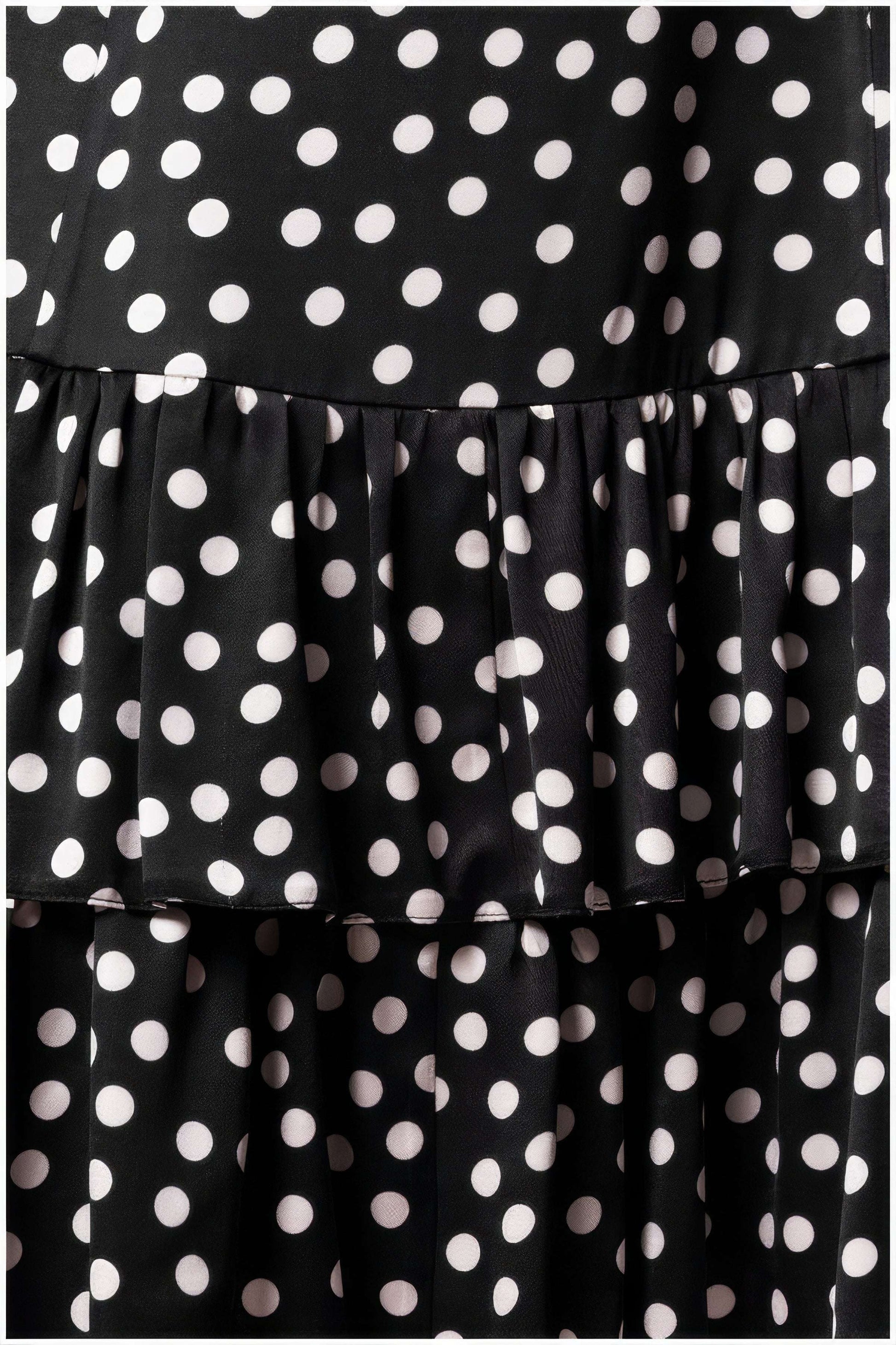 Black Polka Dot Midi Dress for Modern Polka Dot Outfits | Betty Ruffle Dress in Black Polka Dot