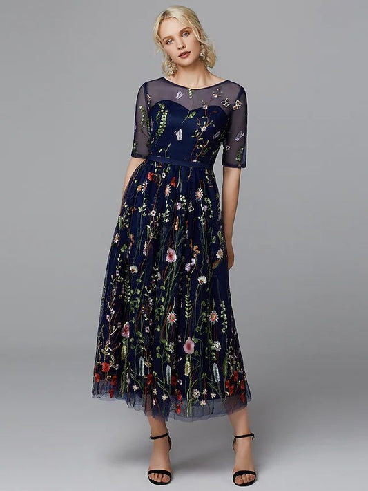 Valentina Lace A-Line Tea Dress
