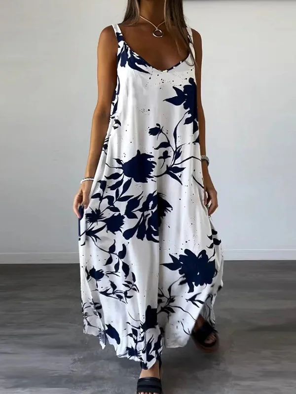 Margot Floral Linen Maxi Dress