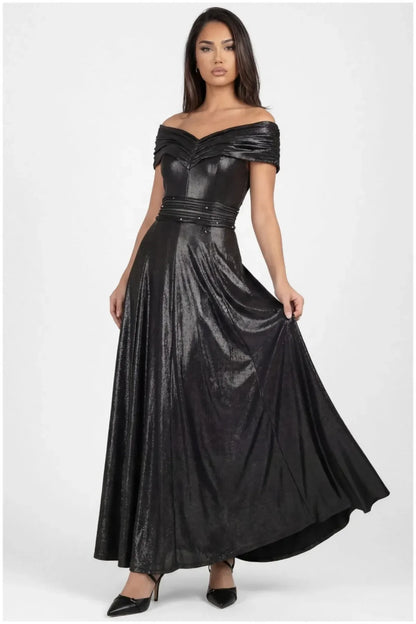 Shoulder Maxi Gown, Iris Iris Off-Shoulder Maxi Gown