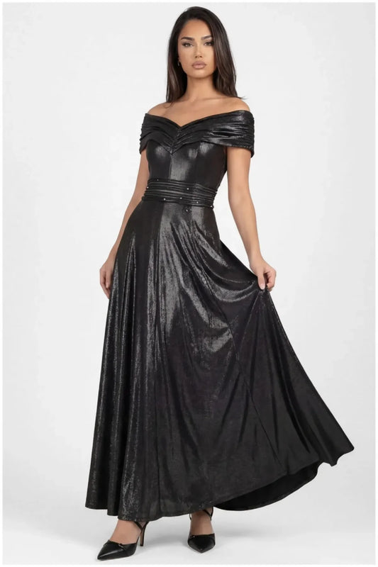 Shoulder Maxi Gown, Iris Iris Off-Shoulder Maxi Gown