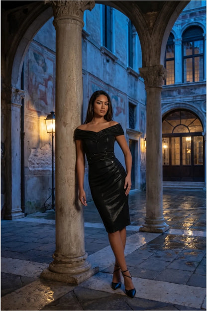 Shoulder Cocktail Dress, Iris Iris Off-Shoulder Maxi Gown