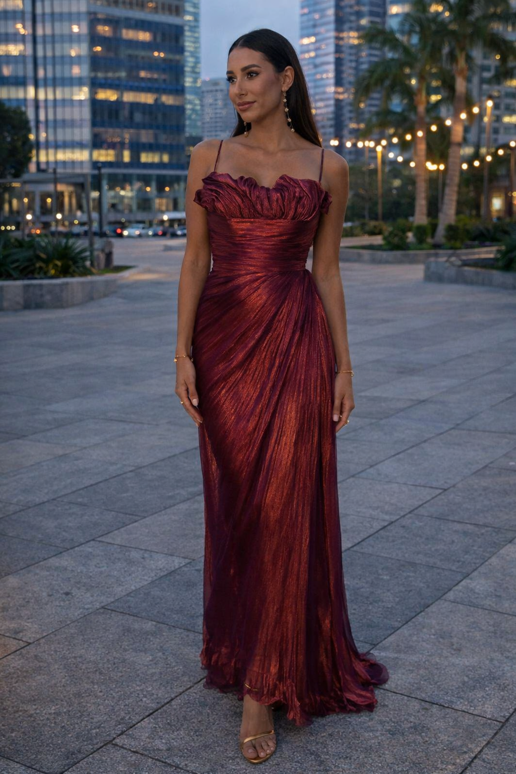 Custom Color(leaving a note) Elegant Spaghetti Strap Sleeveless Mermaid Satin Long Evening Prom Dresses Online, OLP731 - Custom Color(leaving a note)