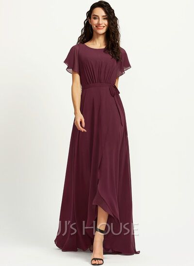 Alaida A-line Ruffle Chiffon Bridesmaid Dress | JJ's House