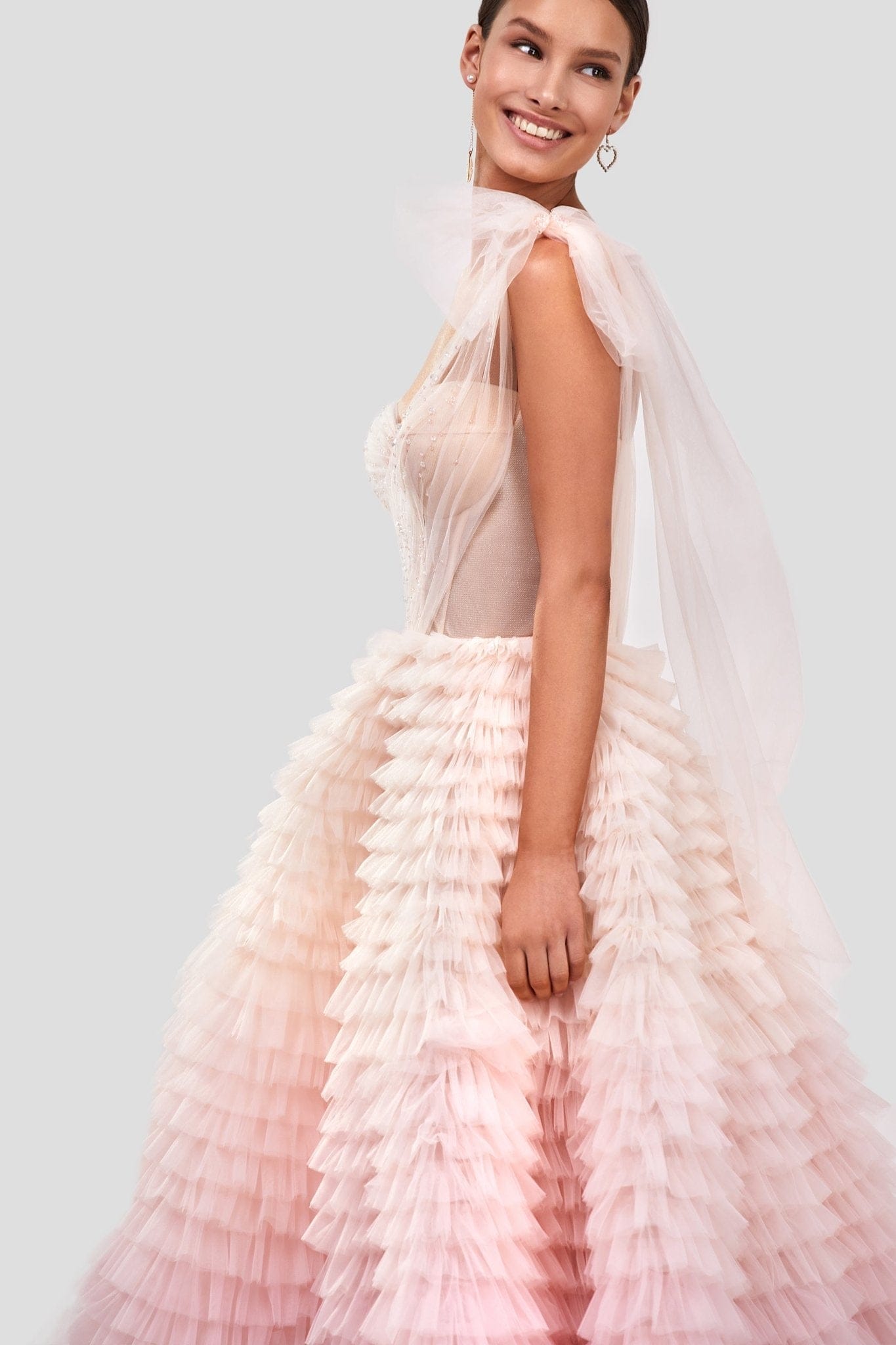 layered ombre maxi skirt Arabella Ombre Ruffle Ball Gown
