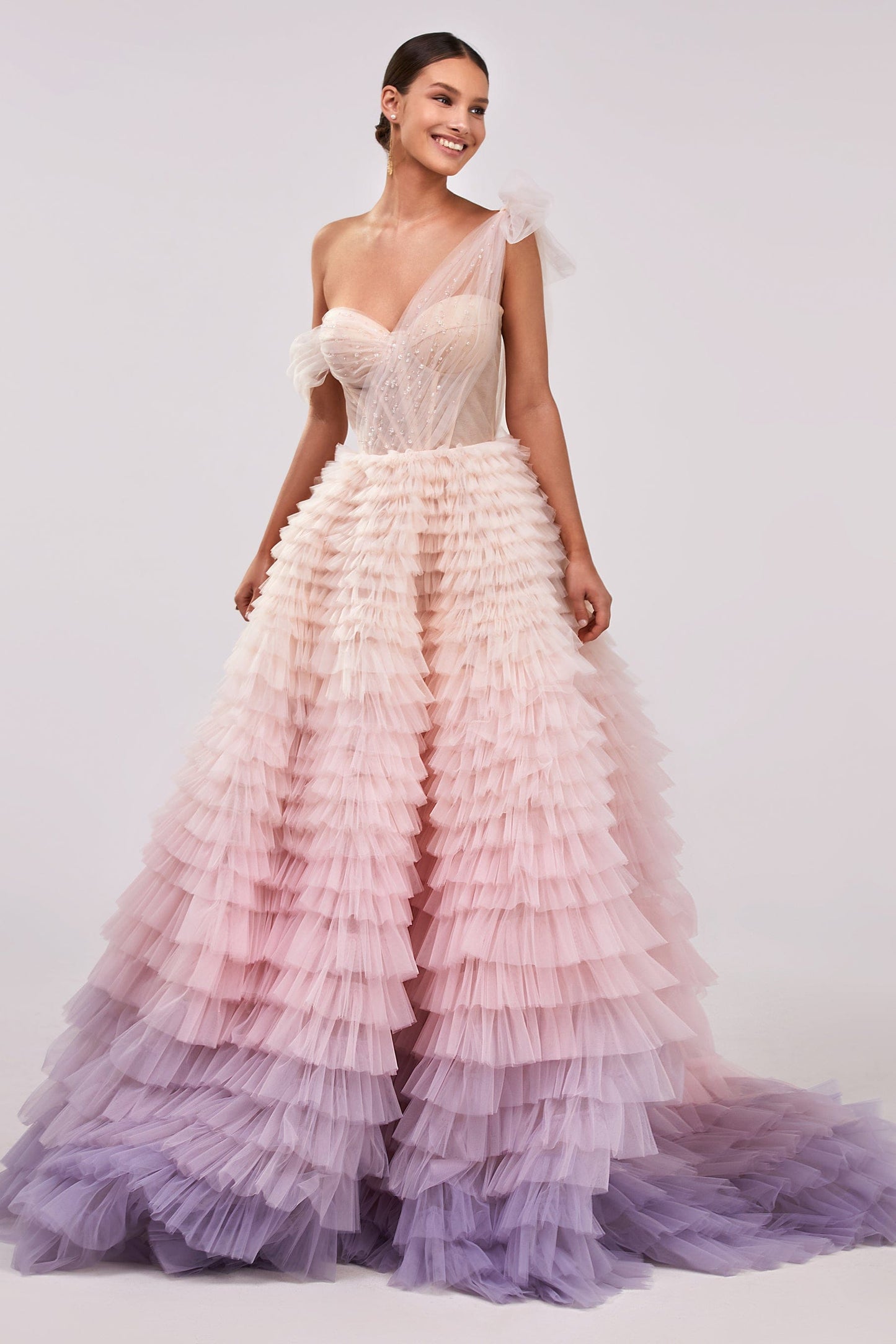 layered ombre maxi skirt Arabella Ombre Ruffle Ball Gown