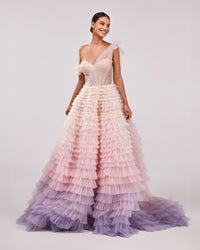 layered ombre maxi skirt