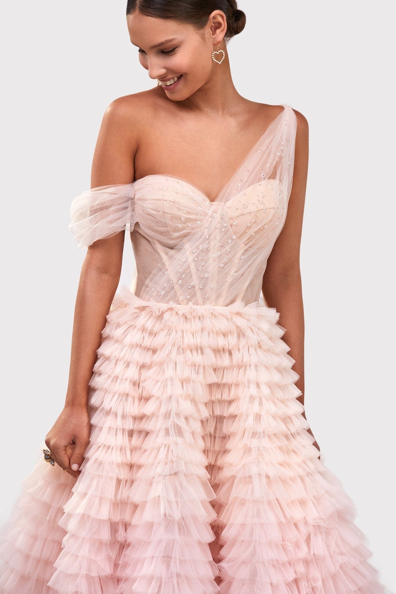 layered ombre maxi skirt Arabella Ombre Ruffle Ball Gown