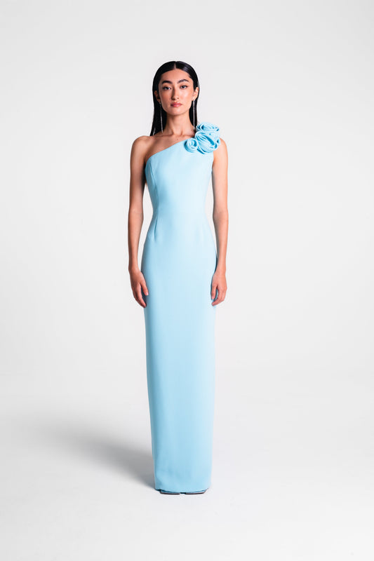 Margot One-Shoulder Rose Gown