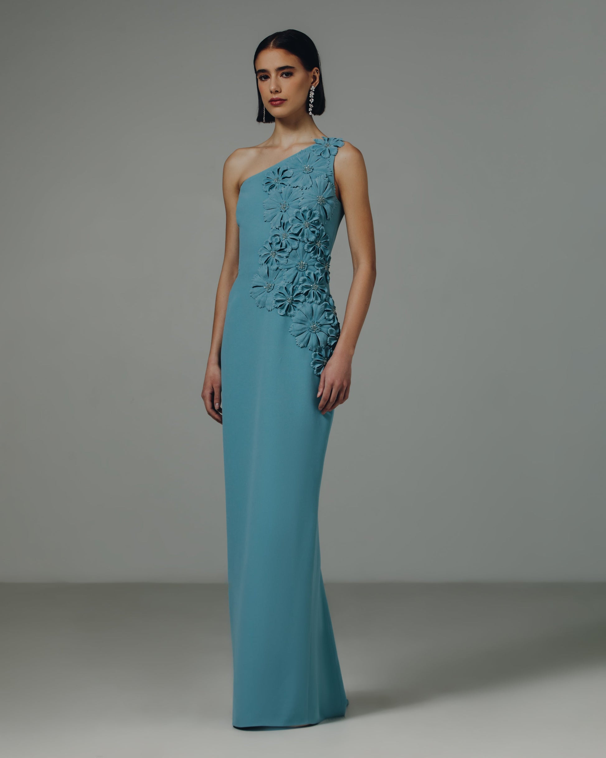 Margot One-Shoulder Rose Gown