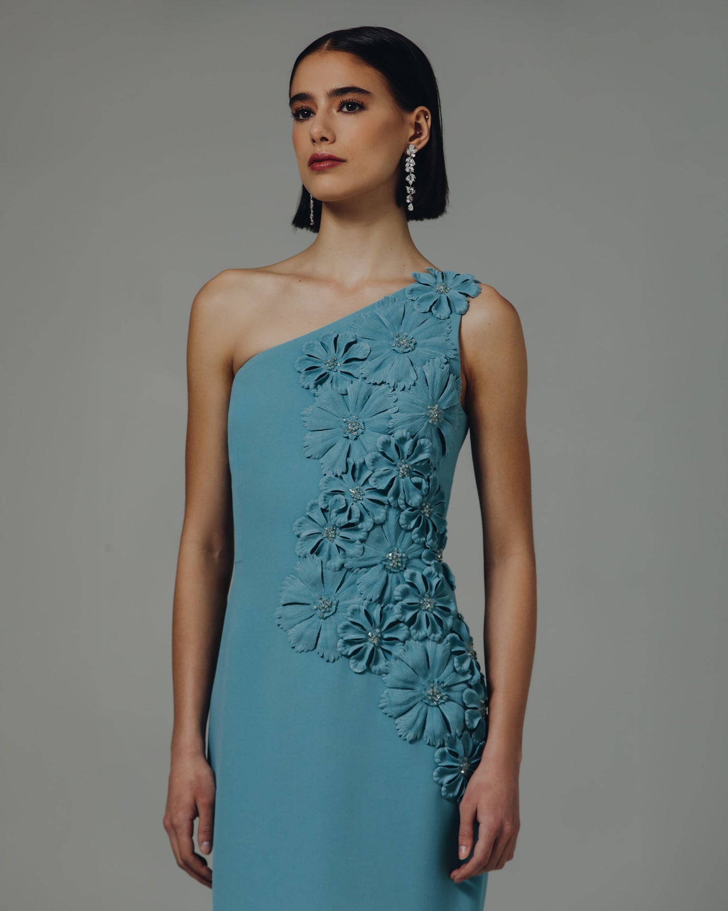 Margot One-Shoulder Rose Gown