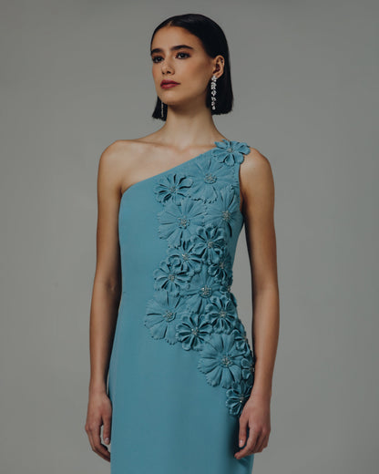 Margot One-Shoulder Rose Gown
