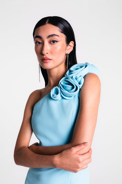 Margot One-Shoulder Rose Gown