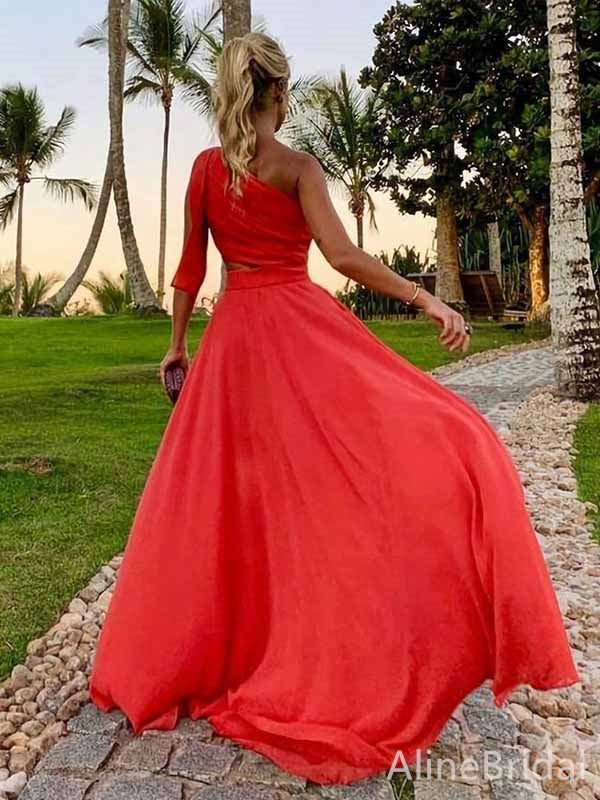Picture Color Margot One-Shoulder Silk Crepe Gown
