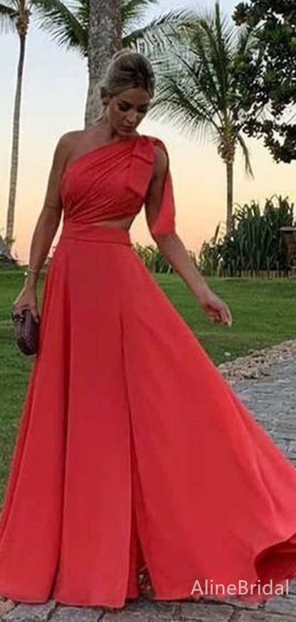 Picture Color Margot One-Shoulder Silk Crepe Gown