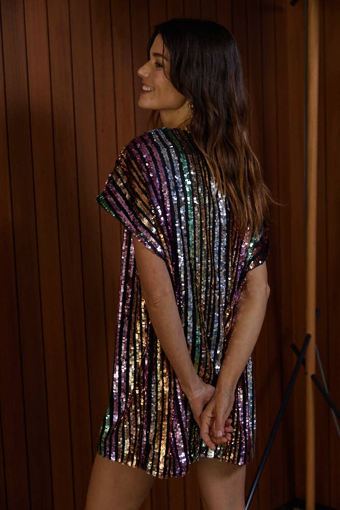 Margot Sequin Stripe Dress