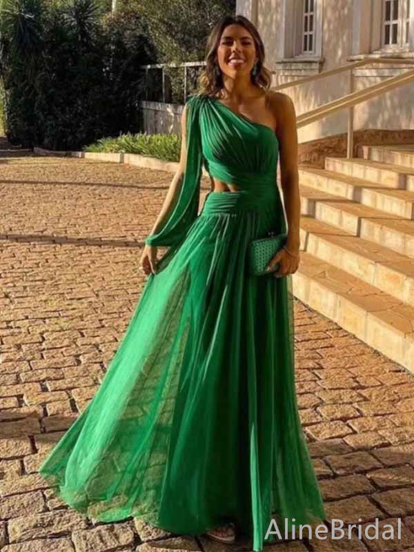 Custom Color(leaving a note) Vivienne One-Shoulder A-Line Evening Dress