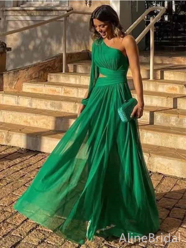 Custom Color(leaving a note) Vivienne One-Shoulder A-Line Evening Dress