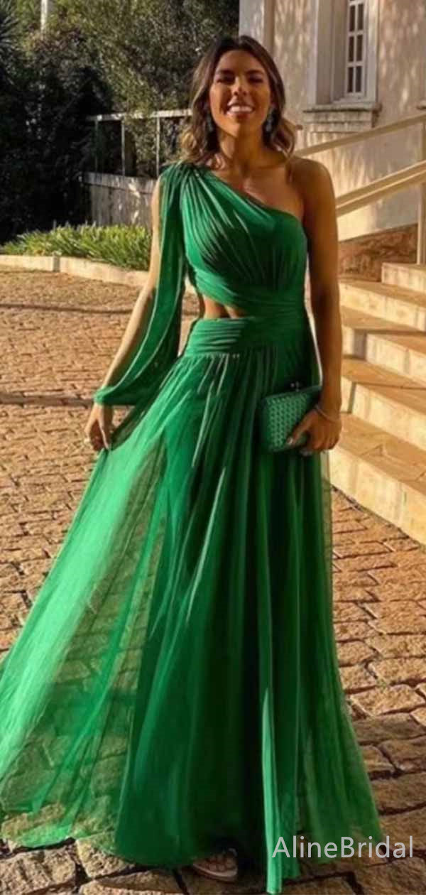 Picture Color Vivienne One-Shoulder A-Line Evening Dress