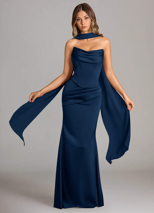 Sorrel Chiffon Mermaid Dress