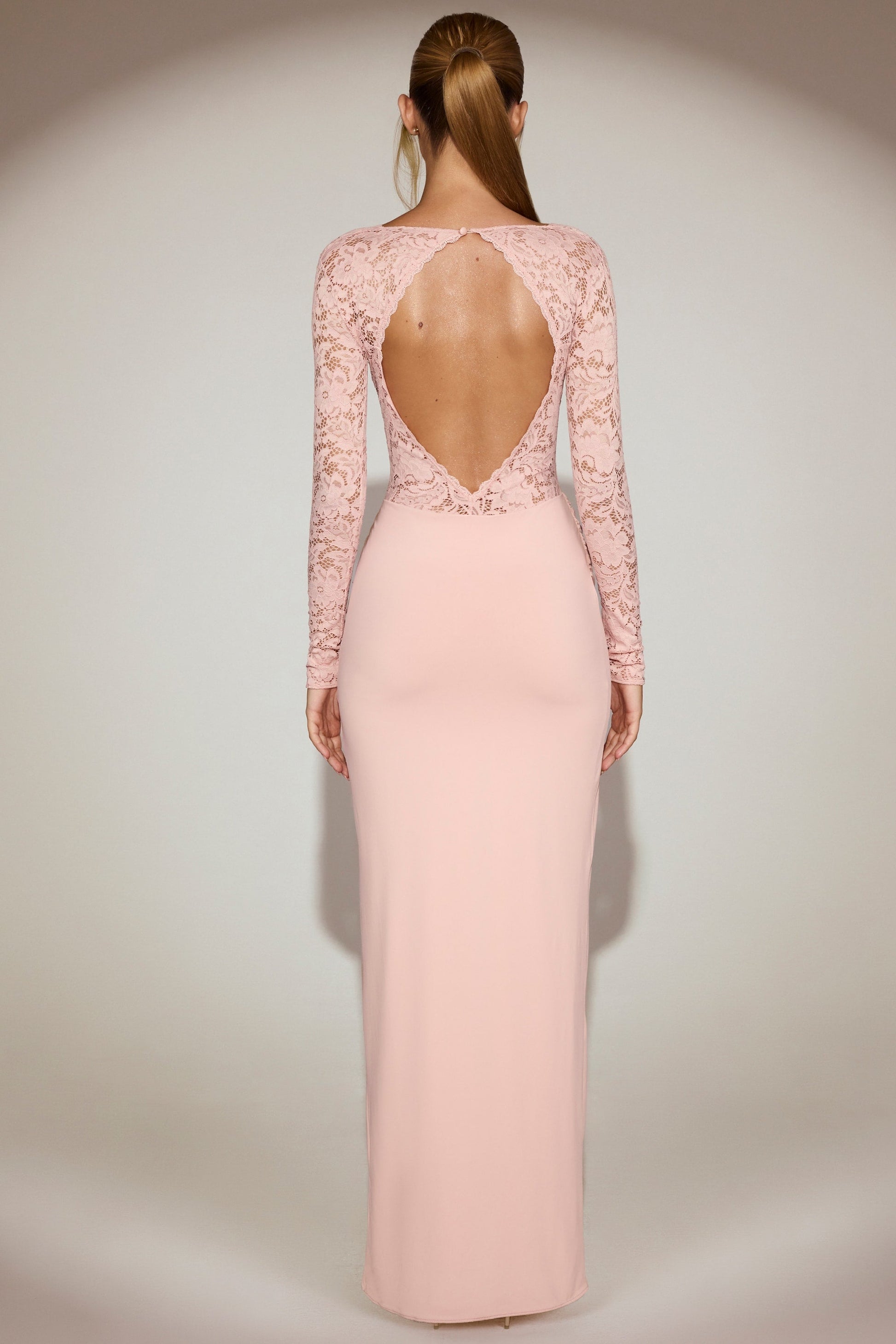 Neck Maxi Dress in Pink Margot Lace Maxi Dress