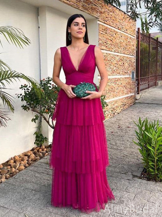 Picture Color Vivienne Layered Tulle Evening Gown