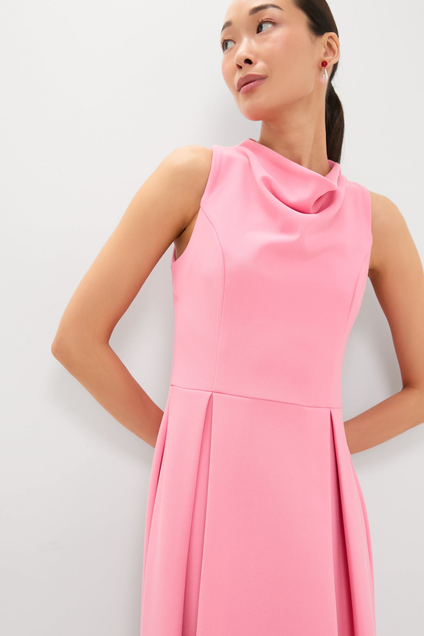 Bubblegum Pink Risa Cowl Neck Gown in Bubblegum Pink