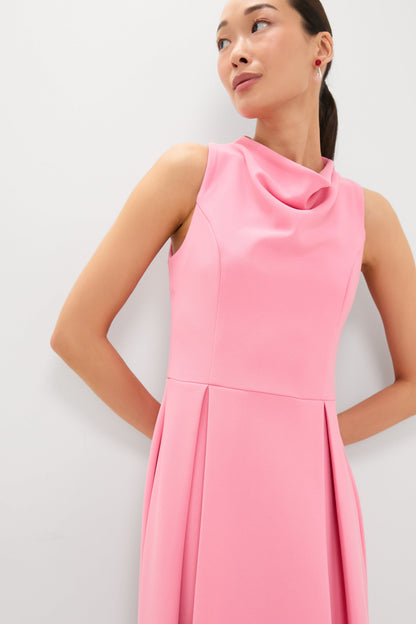 Bubblegum Pink Risa Cowl Neck Gown in Bubblegum Pink