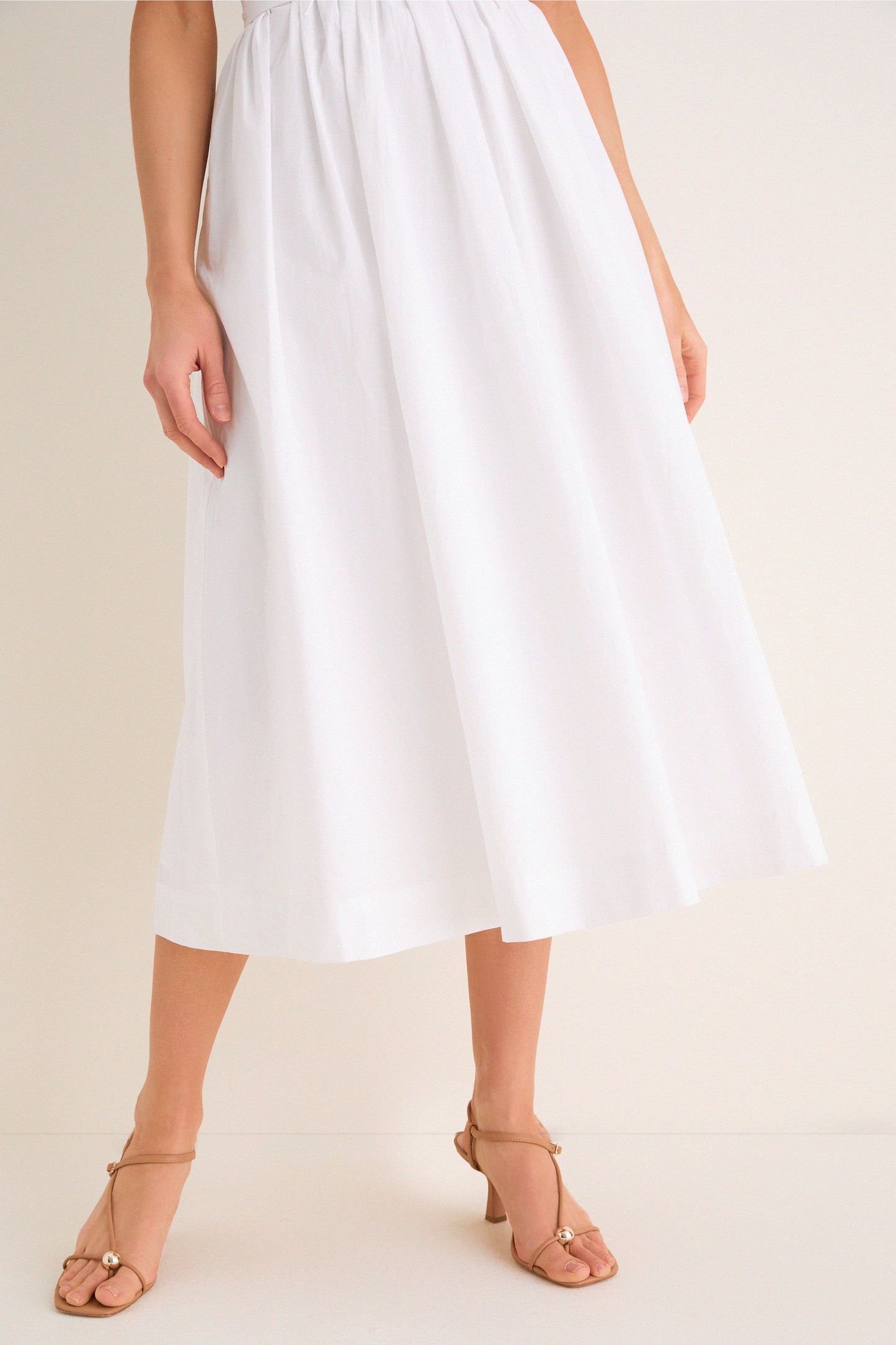 Up Midi Dress Marilyn Lace-Up Midi Dress in White