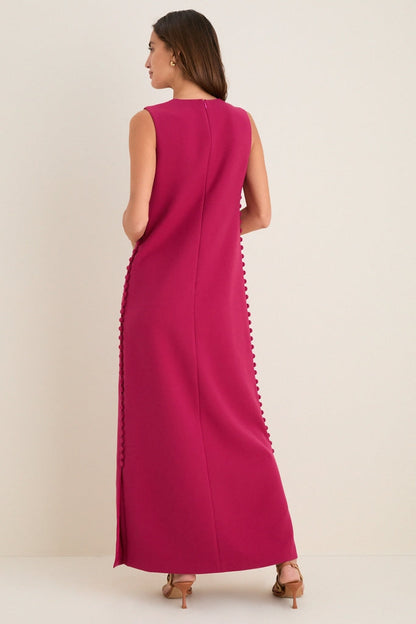Raspberry Camille Crepe Maxi Dress in Raspberry