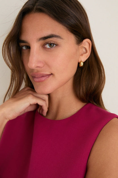Raspberry Camille Crepe Maxi Dress in Raspberry
