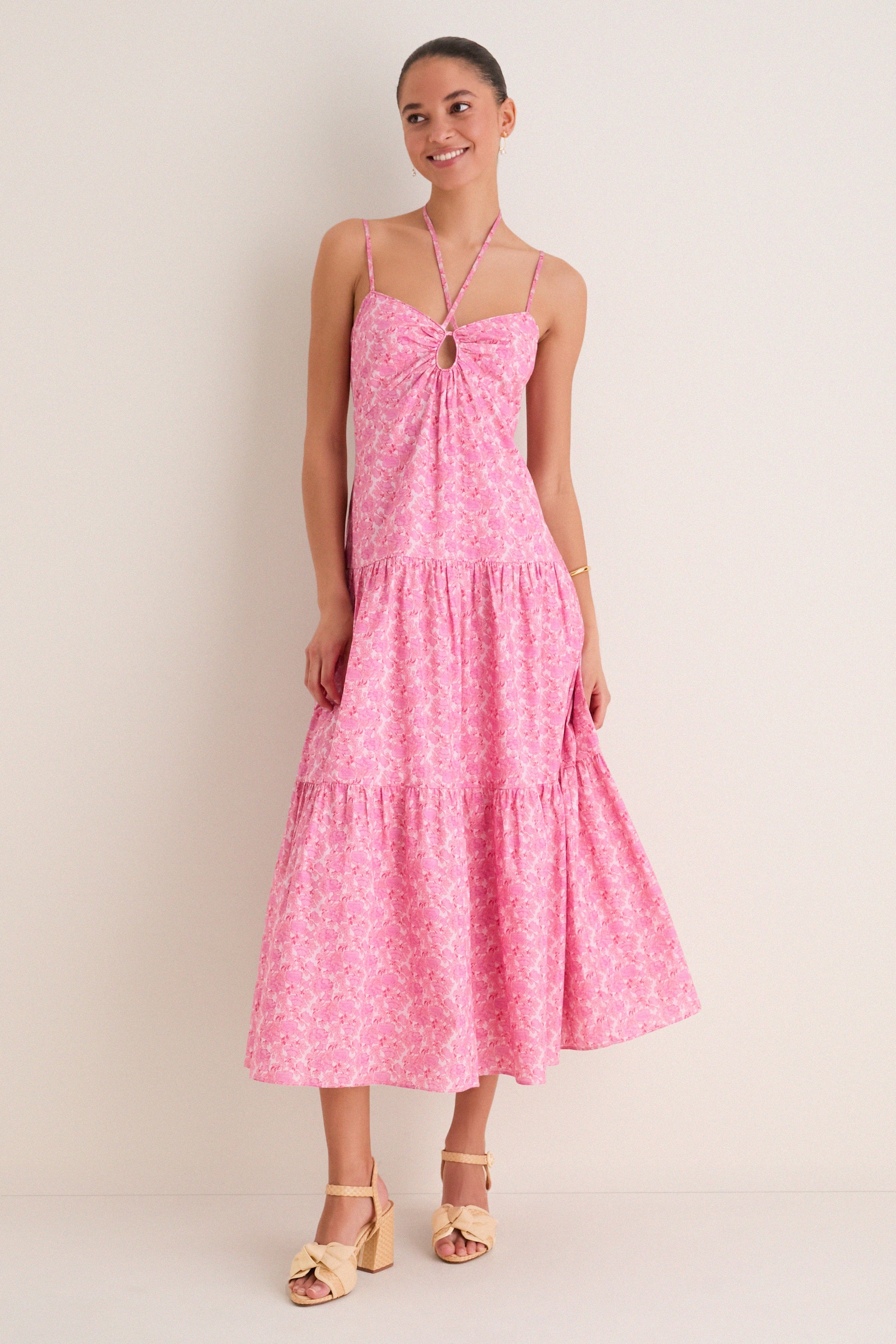 Pink Floral Lottie Floral Maxi Dress