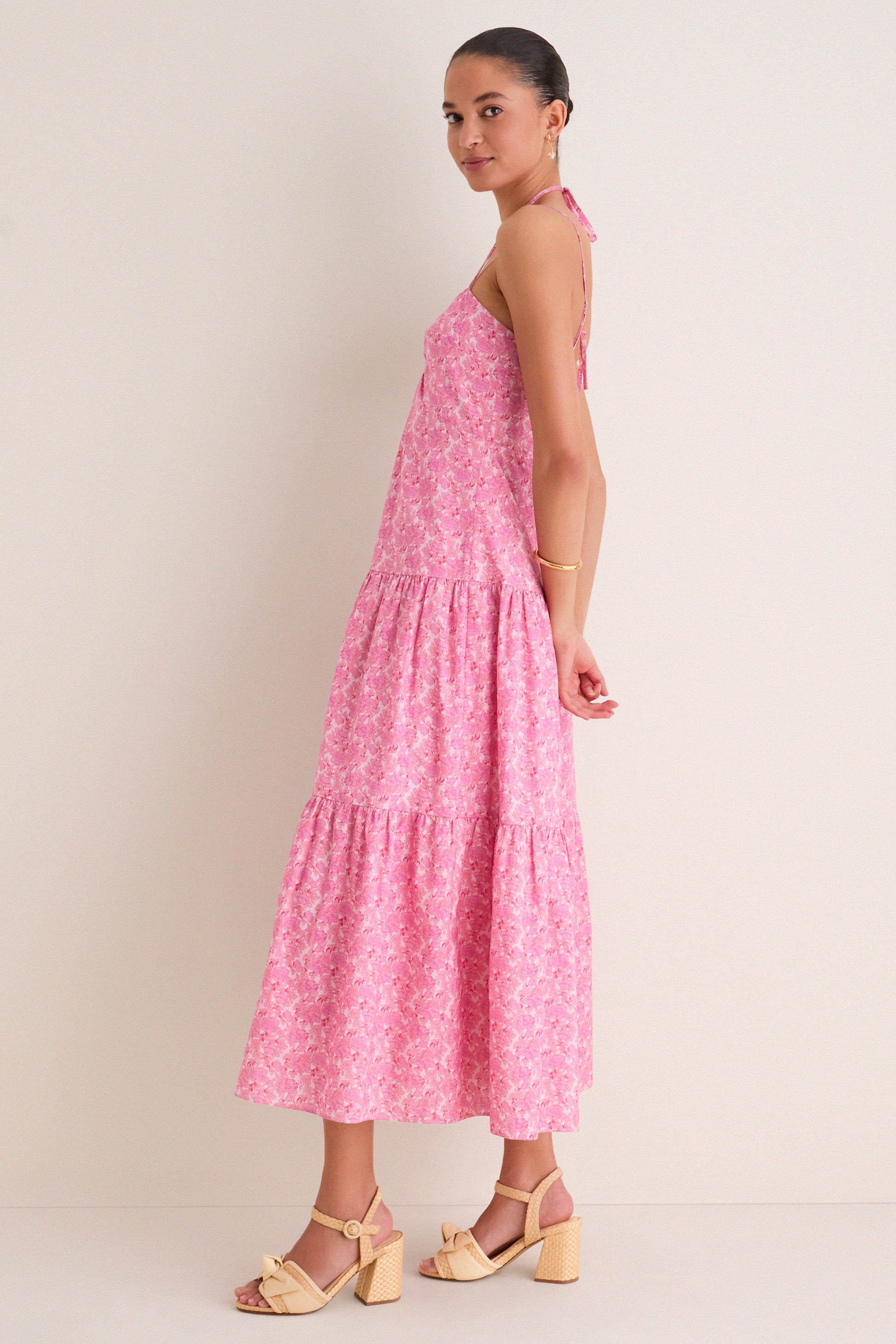 Pink Floral Lottie Floral Maxi Dress