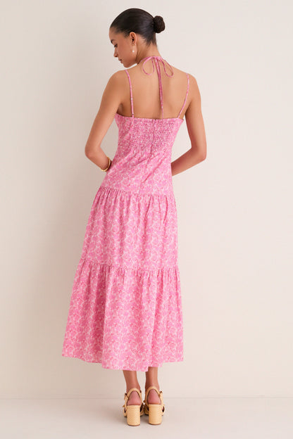 Pink Floral Lottie Floral Maxi Dress