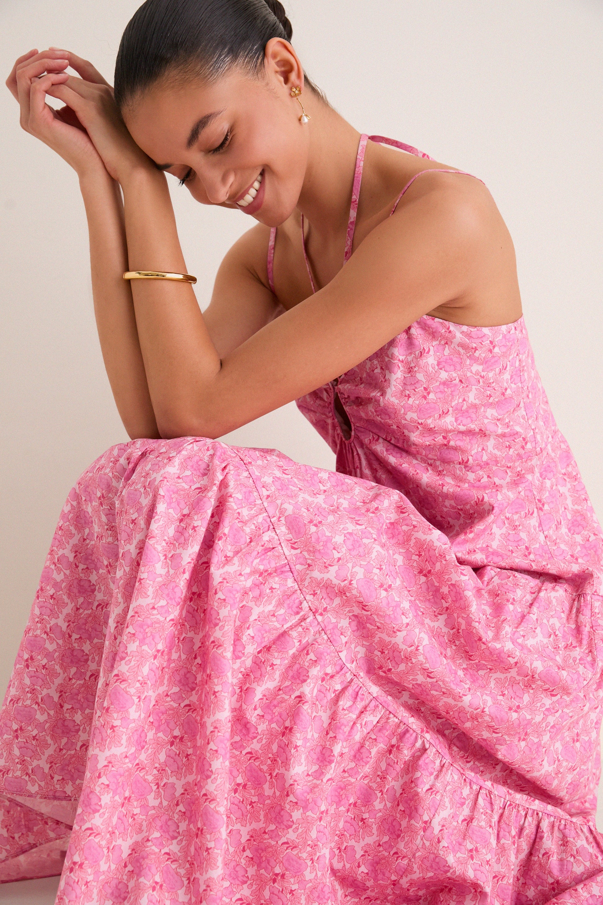 Pink Floral Lottie Floral Maxi Dress