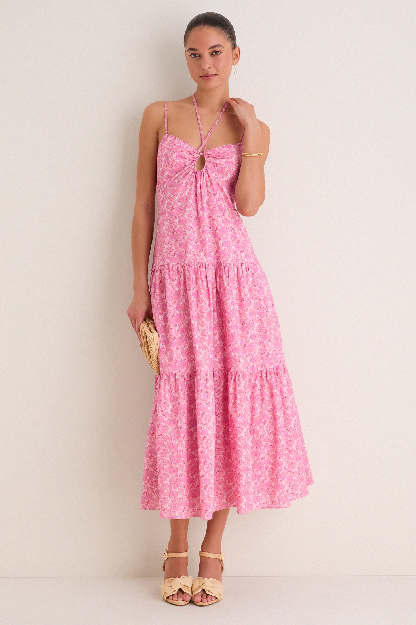 Pink Floral Lottie Floral Maxi Dress