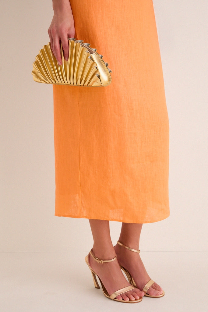 Orange Linen Clementine Linen Maxi Dress