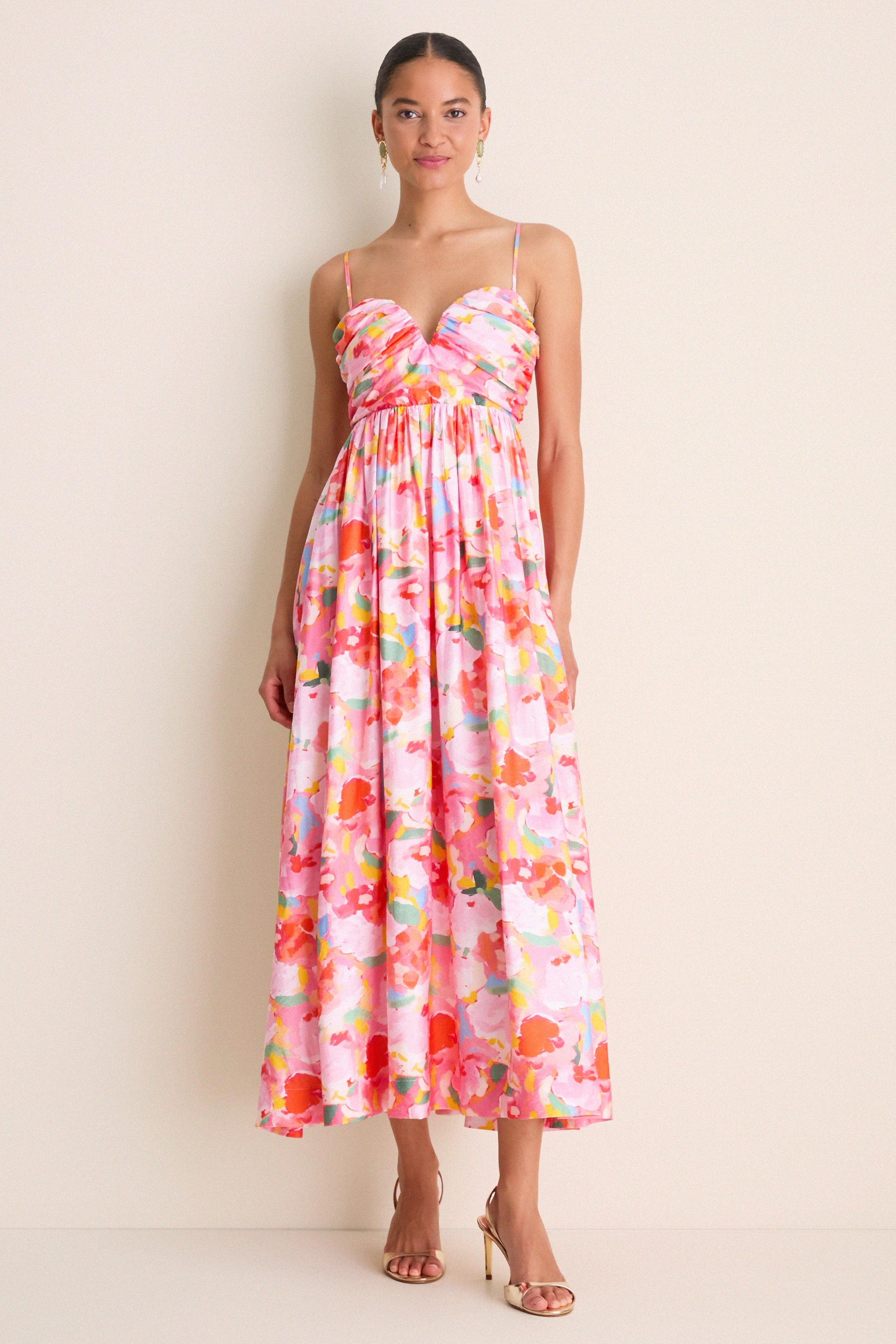 Pink Multi Watercolor Harper Watercolor Maxi Dress