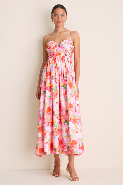 Pink Multi Watercolor Harper Watercolor Maxi Dress