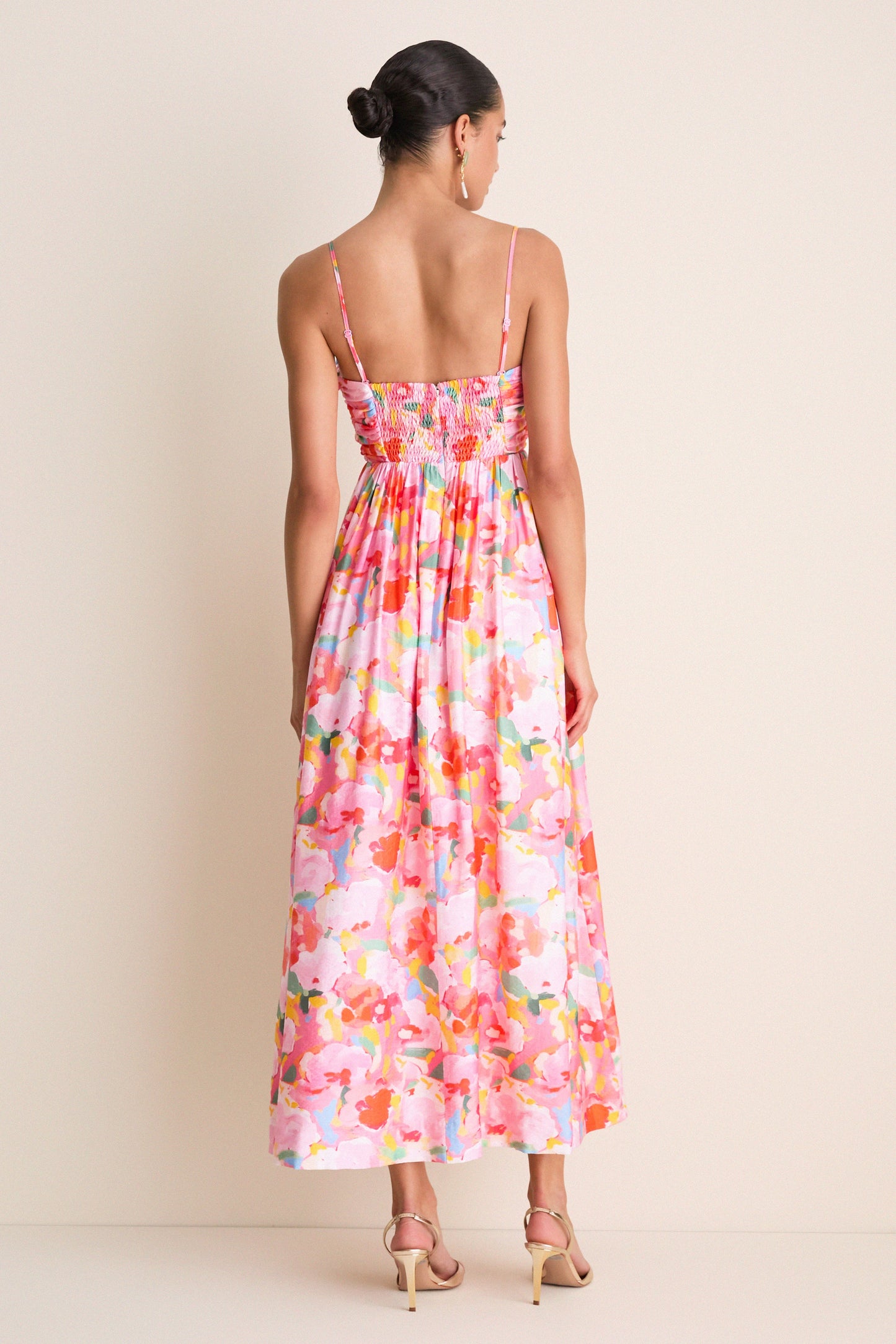 Pink Multi Watercolor Harper Watercolor Maxi Dress