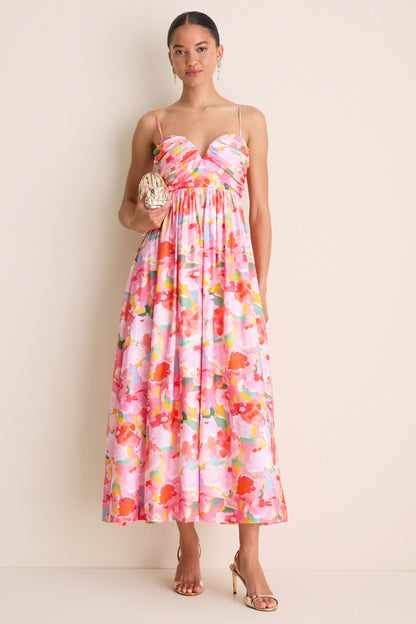 Pink Multi Watercolor Harper Watercolor Maxi Dress