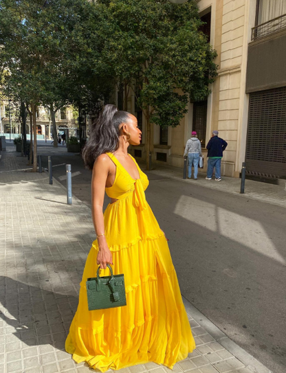 Custom Color(Add Your Color On ”Order special instructions“ ） Vivienne A-Line Chiffon Gown