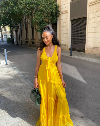 Custom Color(Add Your Color On ”Order special instructions“ ） Vivienne A-Line Chiffon Gown